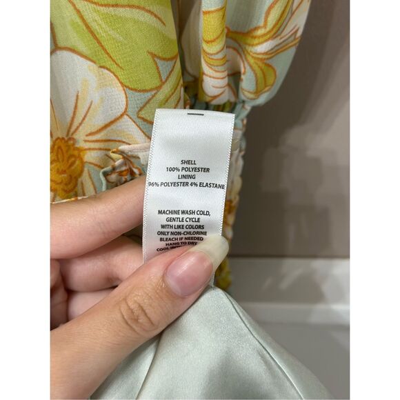 NWOT Rachel Parcell Daisy Floral Chiffon Drawstring Midi-Dress Women's XS - Picture 7 of 12